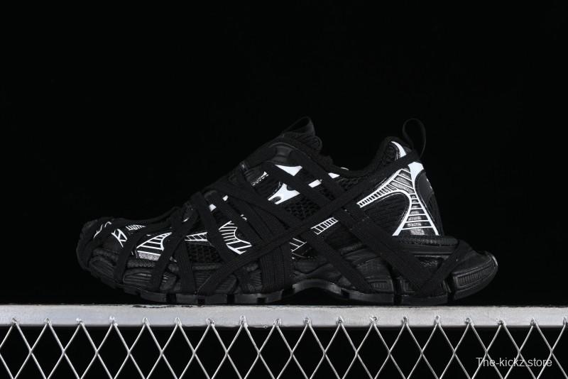 Balenciaga Phantom Sneaker 10th Generation Lace-Up Running Shoes with Transparent Heel Strap - W3XL11090