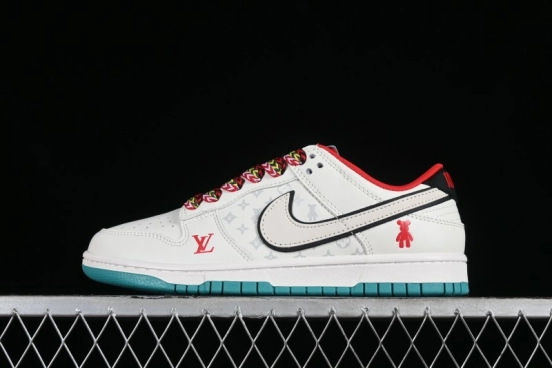 Nike SB Dunk Low LV Collaboration - Beige Violent Bear Anniversary High-End Custom Low-Top Casual Skate Shoes - SJ2068-240