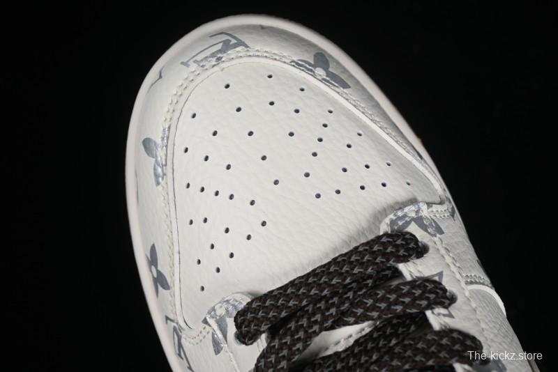 Nike Dunk Low LV Louis Vuitton - Beige Black Denim Anniversary High-End Custom Sneakers - DQ1098-341