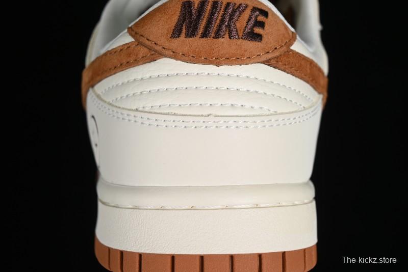 Nike SB Dunk Low Lightning Collaboration - Beige Brown Colorway with Small Brown Swoosh Anniversary High-End Custom Low-Top Casual Skate Shoes - XD1688-031