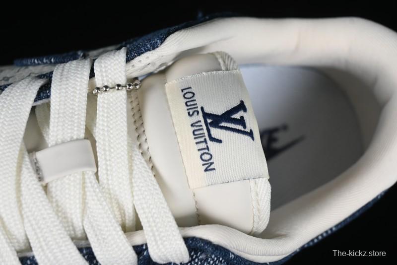 Nike SB Dunk Low LV Collaboration - Denim Checker Anniversary High-End Custom Low-Top Casual Skate Shoes - JH8310-949