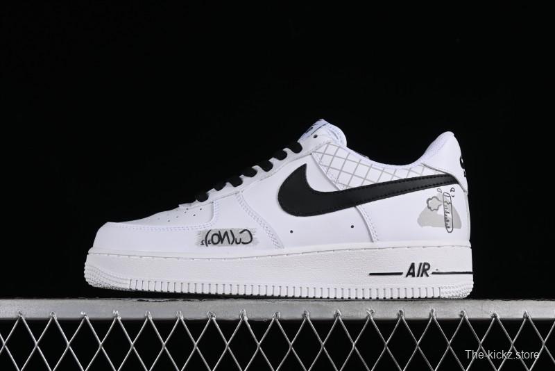 Nike Air Force 1 '07 Low Custom ID Graffiti Chemical Formula Casual Sneakers - AM0703-125