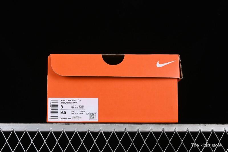 Nike Zoom Winflo 8 Breathable Mesh Running Shoes with Forefoot and Heel Zoom Air Cushion - CW3419-100