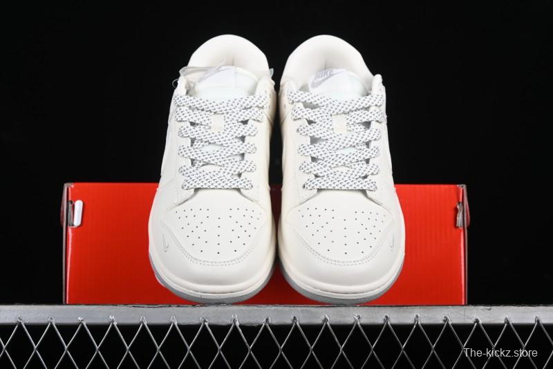 Nike SB Dunk Low Supreme Collaboration - Classic Beige Gray Anniversary High-End Custom Low-Top Casual Skate Shoes - XX8888-001