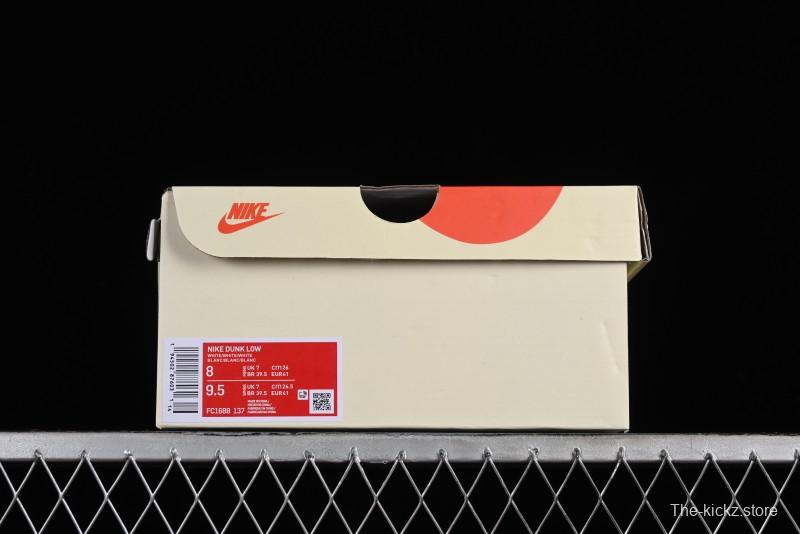 Stussy x Nike Dunk Low SB Skate Shoes in White-Black - FC1688-137