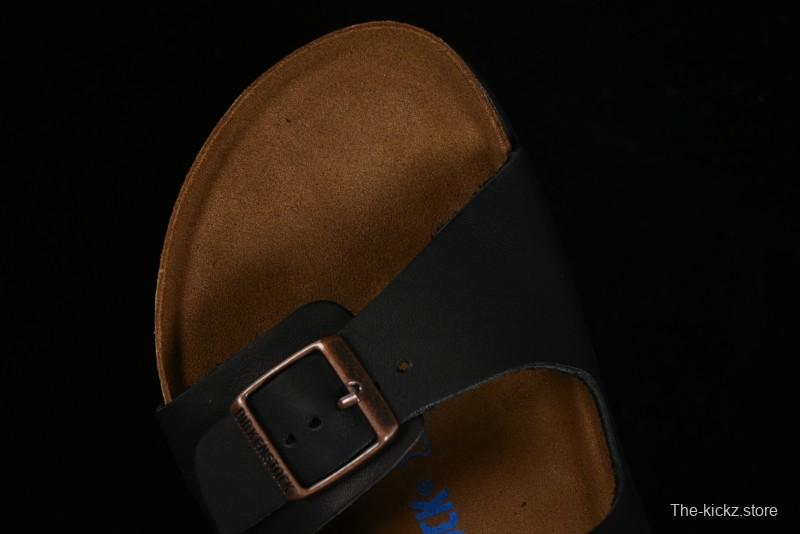 Birkenstock Birkenstock Sandals Series Black Leather with Soft Cushioning Cork Midsole - T.D4