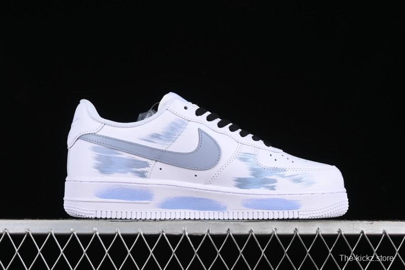 Nike Air Force 1 '07 Low Casual Sneakers with Two-Tone Shadow Swoosh and Custom Anime Art - CW2288-111