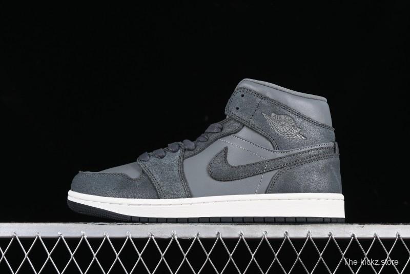 Nike Air Jordan 1 Mid Basketball Shoes in Space Gray - FJ3448-001