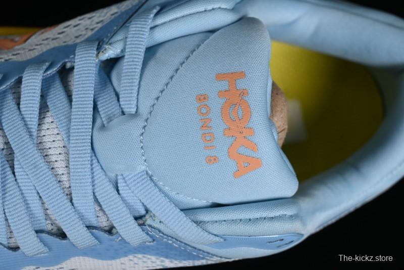 HOKA ONE ONE Bondi 8 Functional Cushioned Running Shoes with Engineered Mesh Upper - 1127954 SSCA