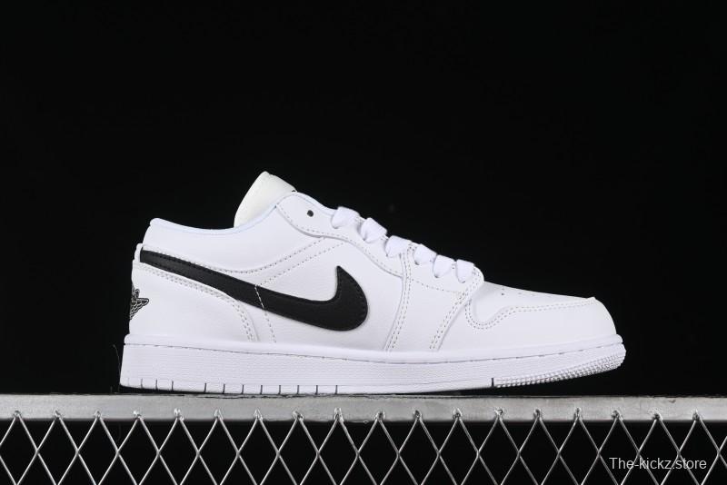 Nike Air Jordan 1 AJ1 Dior Collaboration - White Black Custom Low Top Retro Basketball Shoes - LJ6688-010