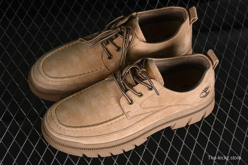 Timberland Low-Top Casual Shoes for Men - Italian Oil-Grained Leather with Anti-Slip Rubber Sole - TB73535SAND