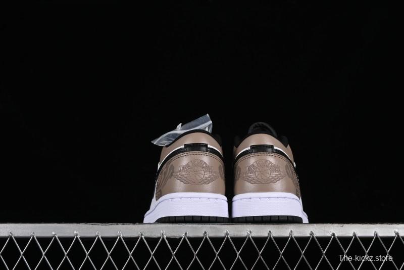 Nike Air Jordan 1 Low Retro Basketball Shoes in Mocha Colorway - 553558-132