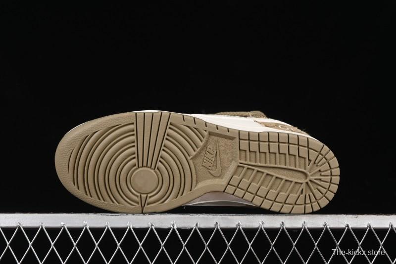 Nike SB Dunk Low Gucci Collaboration - Yellow Denim with Subtle Pattern and White Swoosh Anniversary High-End Custom Low-Top Casual Sneakers - SJ2068-273