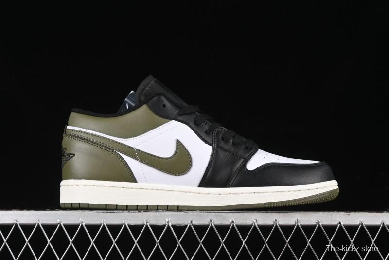 Nike Air Jordan 1 Low "Medium Olive" Retro Casual Sneakers - 553558-092