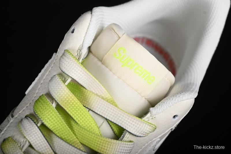 Nike Air Force 1 '07 Low Supreme Casual Sneakers in White-Fluorescent Green - BB7577-219