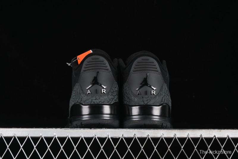 Nike Air Jordan 3 Retro Basketball Shoes in Midnight Black - CT8532-001