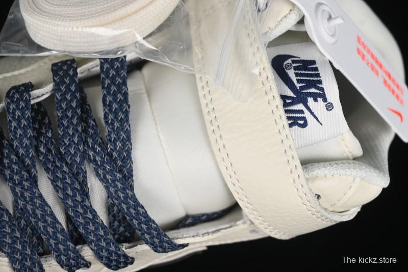 Nike Air Force 1 '07 Mid Deep Blue Two-Tone Sole Mid-Top Casual Sneakers with Reflective Stars - XL0236-233