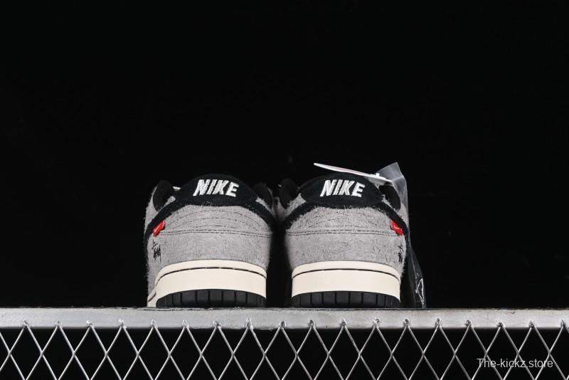 Nike SB Dunk Low Stussy Series - Battle Grey Black Hook Anniversary High-End Custom Low-Top Casual Skate Shoes - MM1089-027