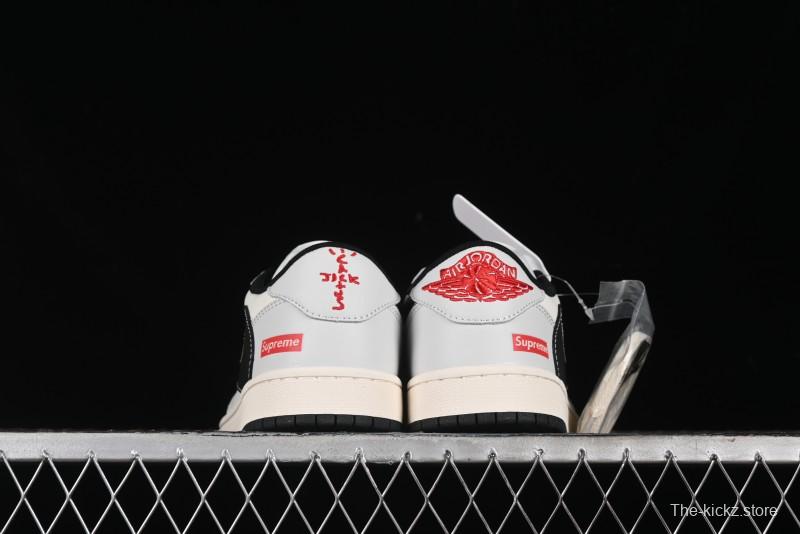 Nike Travis Scott x Fragment Design x Air Jordan 1 Low OG SP AJ1 Supreme Collaboration - Mist Blue Low-top Casual Sneakers - SJ2068-119