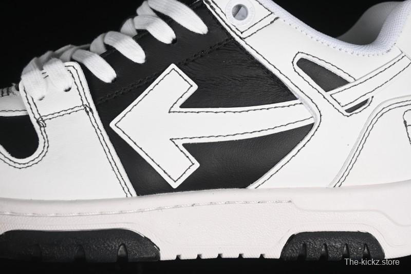 Off-White Out Of Office Low-Top Fashion Sneakers in White Black - AJD4