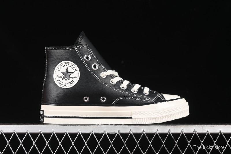 Converse Chuck 70s High Top Canvas Sneakers with Fur Lining in Black & White - A13863C
