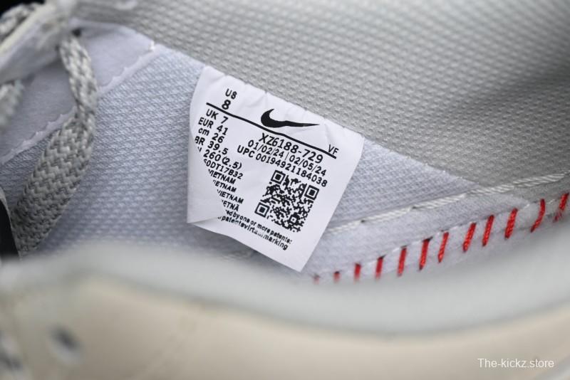 Nike Air Force 1 '07 Low Stussy Collaboration - Black Sail Silver Swoosh Casual Sneakers - XZ6188-729