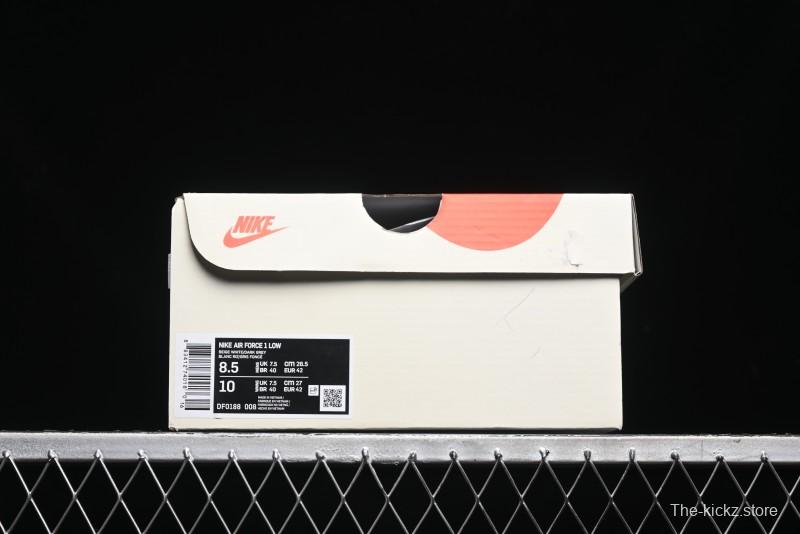 Nike Air Force 1 '07 Low Stussy Collaboration - Light Bone Shadow Low-Top Casual Sneakers - DF0180-008