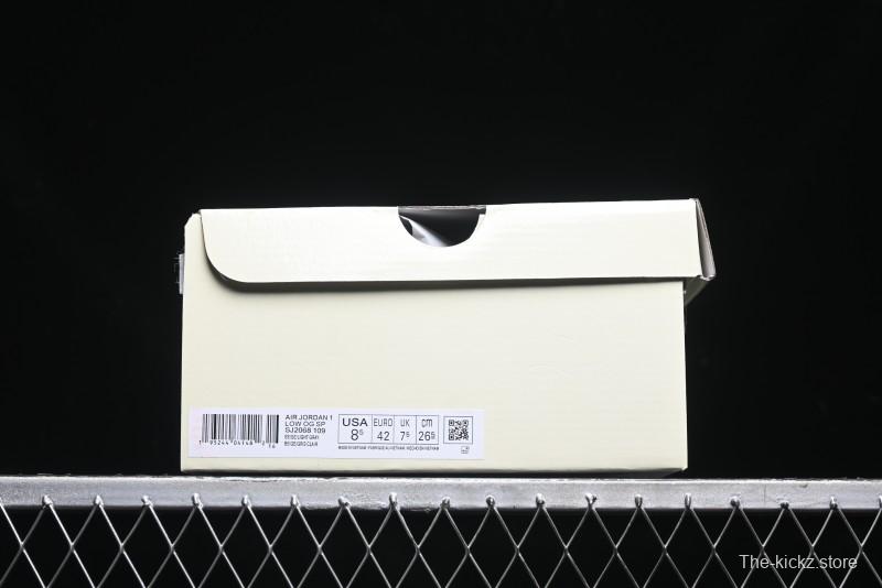 Nike Travis Scott x Fragment Design x Air Jordan 1 Low OG SP AJ1 OF Collaboration - Latte Grey Low Top Casual Sneakers - SJ2068-109