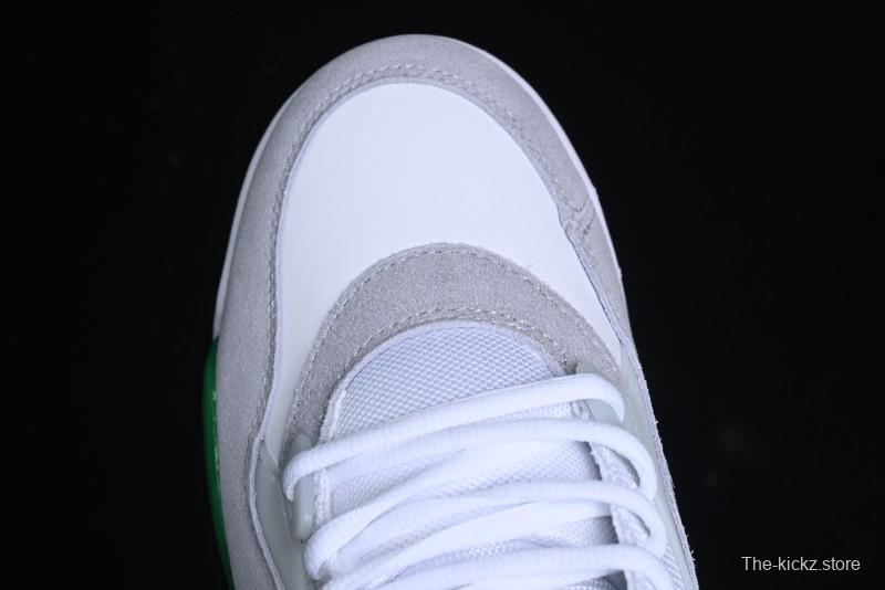 Nike Air Jordan 4 Remastered AJ4 Retro Sneakers in White Green with Gum Sole - FQ7939-103