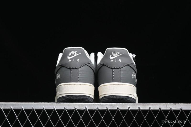 Nike Air Force 1 '07 Low Stussy Collaboration - Light Bone Shadow Low-Top Casual Sneakers - DF0180-008