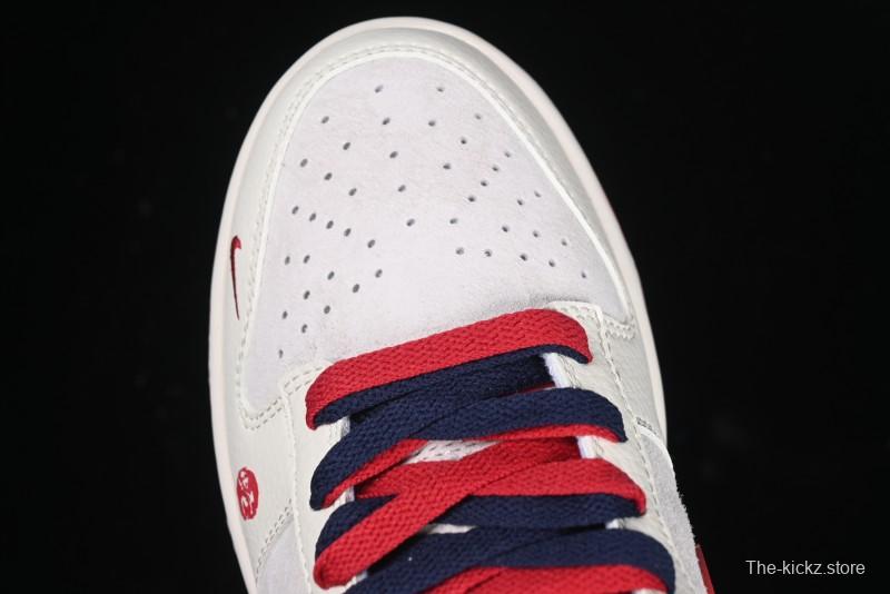 Nike SB Dunk Low Supreme Collaboration Year of the Snake Limited Edition Red Snake Print Anniversary Custom Low-Top Casual Sneakers - XS1086-015