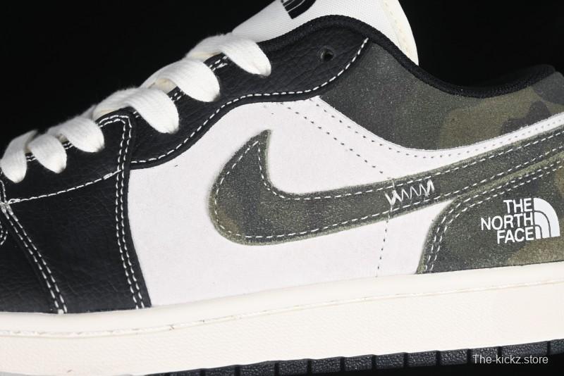 Nike Air Jordan 1 Low AJ1 The North Face Collaboration Dark Camouflage Custom High-End Retro Basketball Shoes - DM9188-013