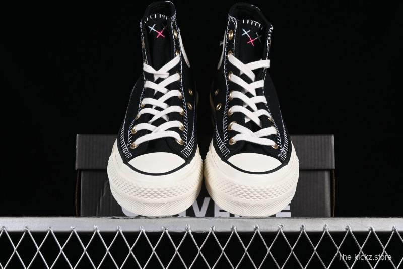 Converse All Star Lift Platform Sneakers with Daisy Stitch Detail - A08731C