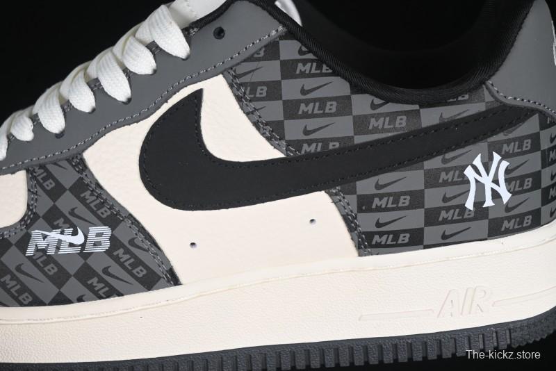 Nike Air Force 1 '07 Low MLB Collaboration Dark Checkered Beige Low-Top Casual Sneakers - DF0188-038