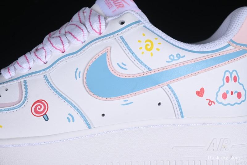 Nike Air Force 1 '07 Low Valentine's Day Limited Edition 2D Hand-Painted Graffiti Lollipop Casual Sneakers - TY0301-111