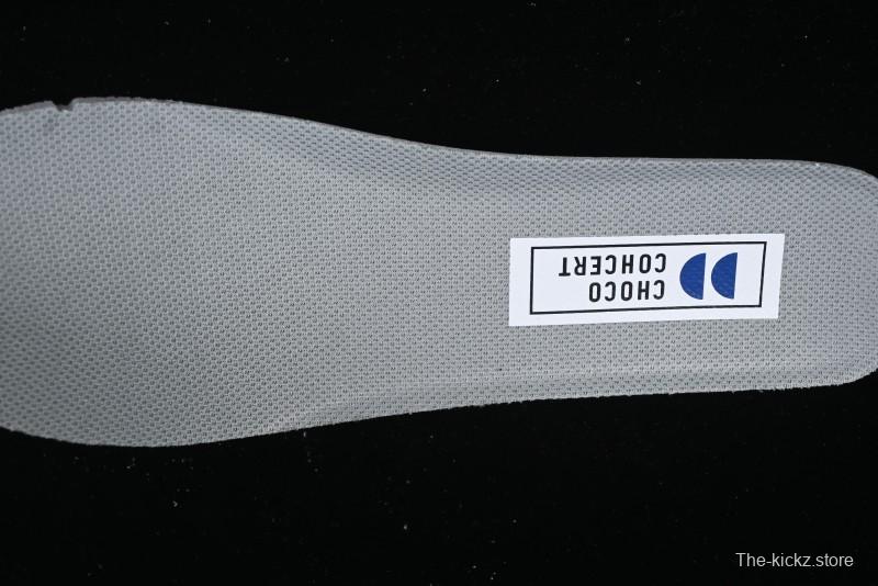 Choco Concert Leather Round Square Asymmetric Fashion Sneakers White Gray - AJE5