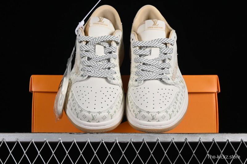 Nike Air Jordan 1 Low OG SP Travis Scott x Fragment Design Retro Sneakers with Reverse Swoosh - SJ2068-006