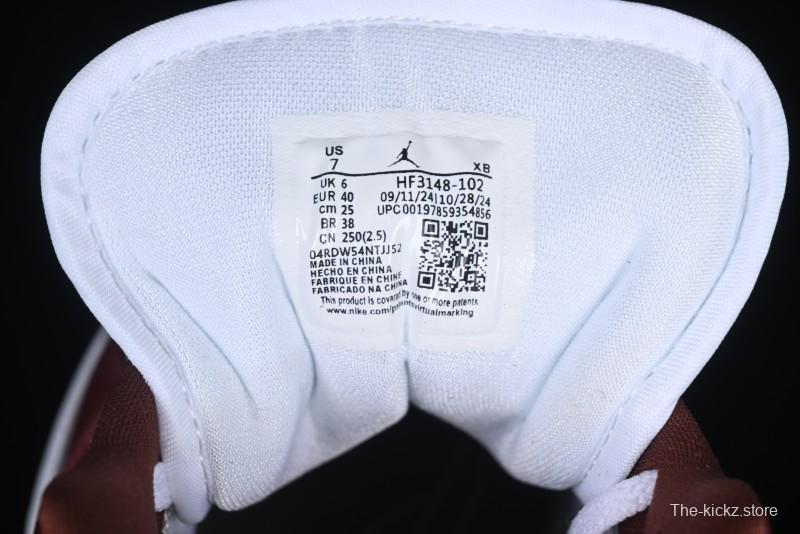 Nike Air Jordan 1 Low AJ1 Retro Lifestyle Sneakers in White and University Red - HF3148-102