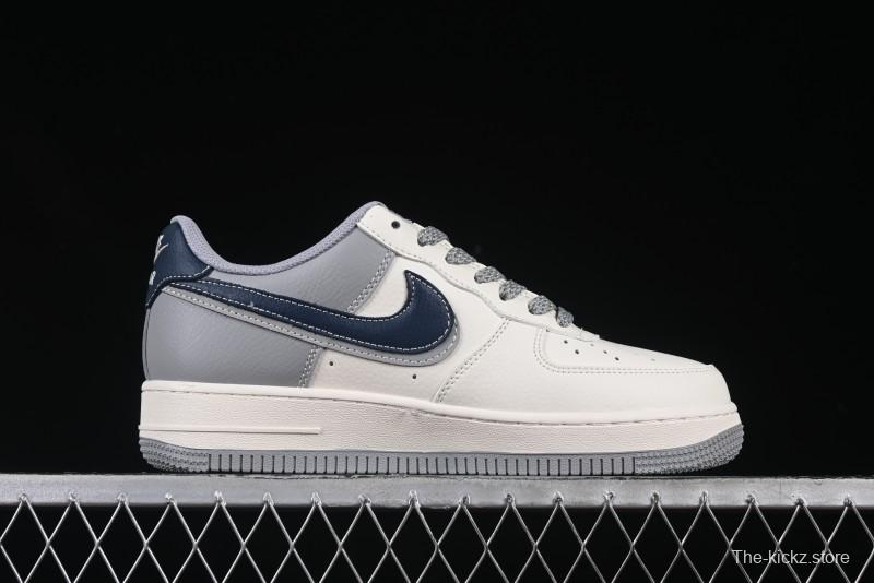 Nike Air Force 1 '07 Low The North Face Collaboration Grey Blue Double Swoosh Casual Sneakers - XS1958-520