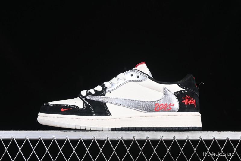 Nike Travis Scott x Fragment Design x Air Jordan 1 Low OG SP AJ1 Retro Sneakers with Unique Collaboration Design - DM9288-007