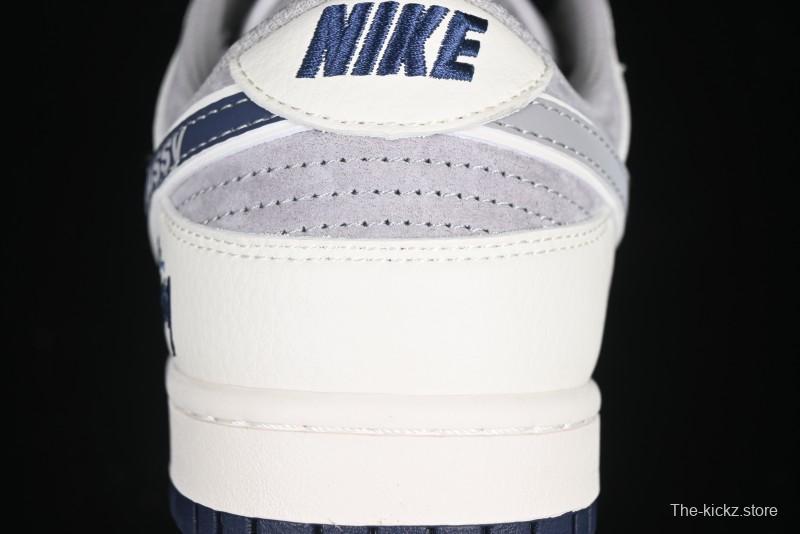 Nike SB Dunk Low Stussy Collaboration Beige Grey Print Grey Swoosh Anniversary Custom Low-Top Casual Skate Shoes - DM6868-009