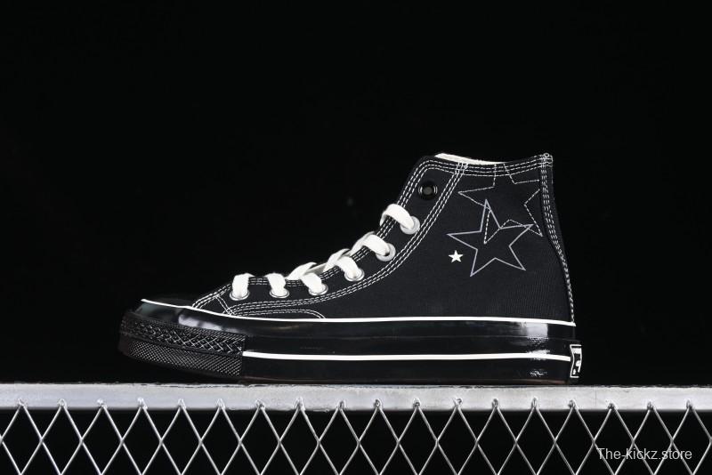 Converse Chuck 1970s High Top Canvas Sneakers with Star Stitch Design - A15743C