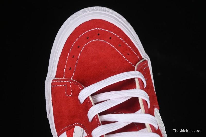 Vans Sk8-Low White Red Checkerboard Slip-Resistant Casual Skate Shoes - VN0A4UUK4W9