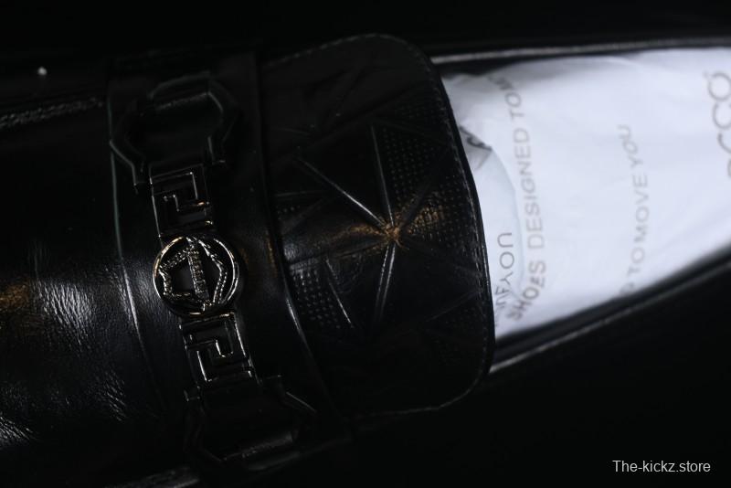 ECCO London Collection Slip-On Business Men's Leather Shoes with Wide Toe Box and Cushioned Sole - 61160801001