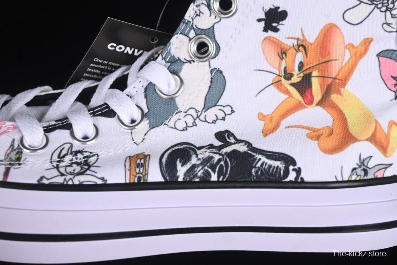 Converse All Star High Top Casual Sneakers with Tom and Jerry Theme - A15112C