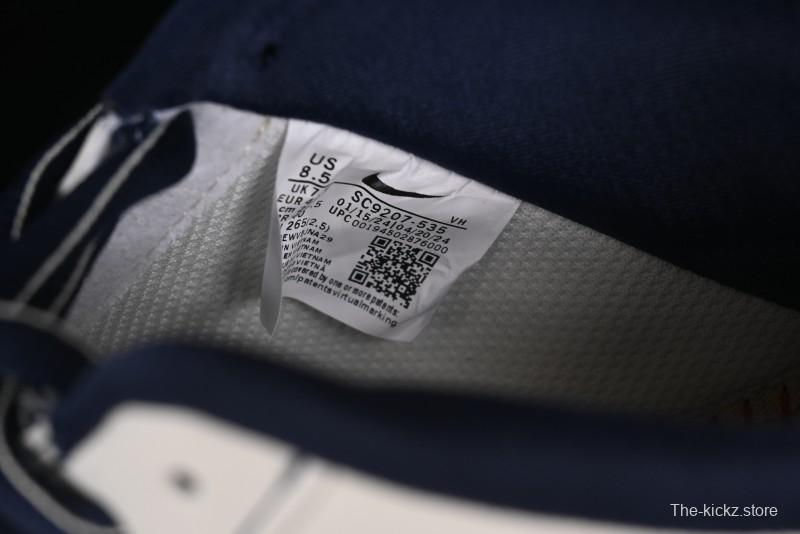 Nike Air Force 1'07 Low Casual Sneakers in Cream with Blue Swoosh - SC9207-535