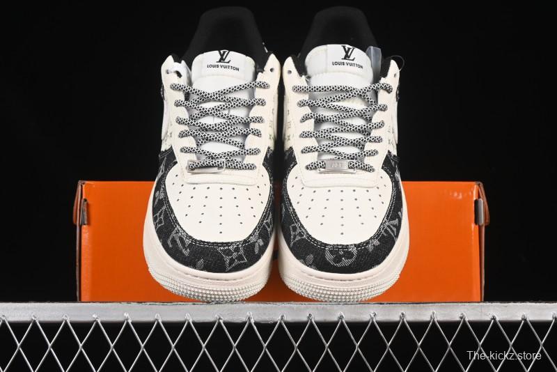 Nike Air Force 1 '07 Low LV Collaboration Double Print Denim Casual Sneakers - YX5066-317