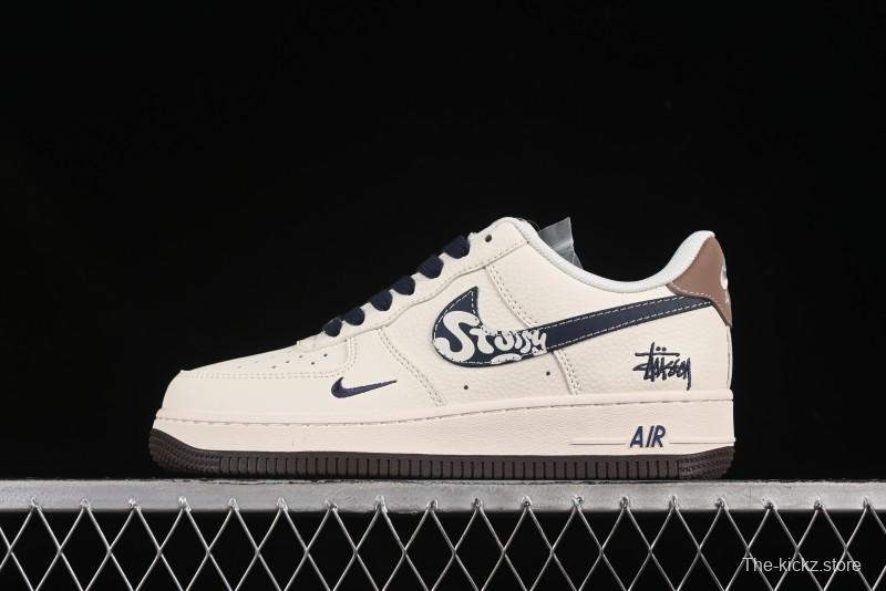 Nike Air Force 1 '07 Low Stussy Collaboration Cartoon Swoosh Casual Sneakers - ZH2598-309