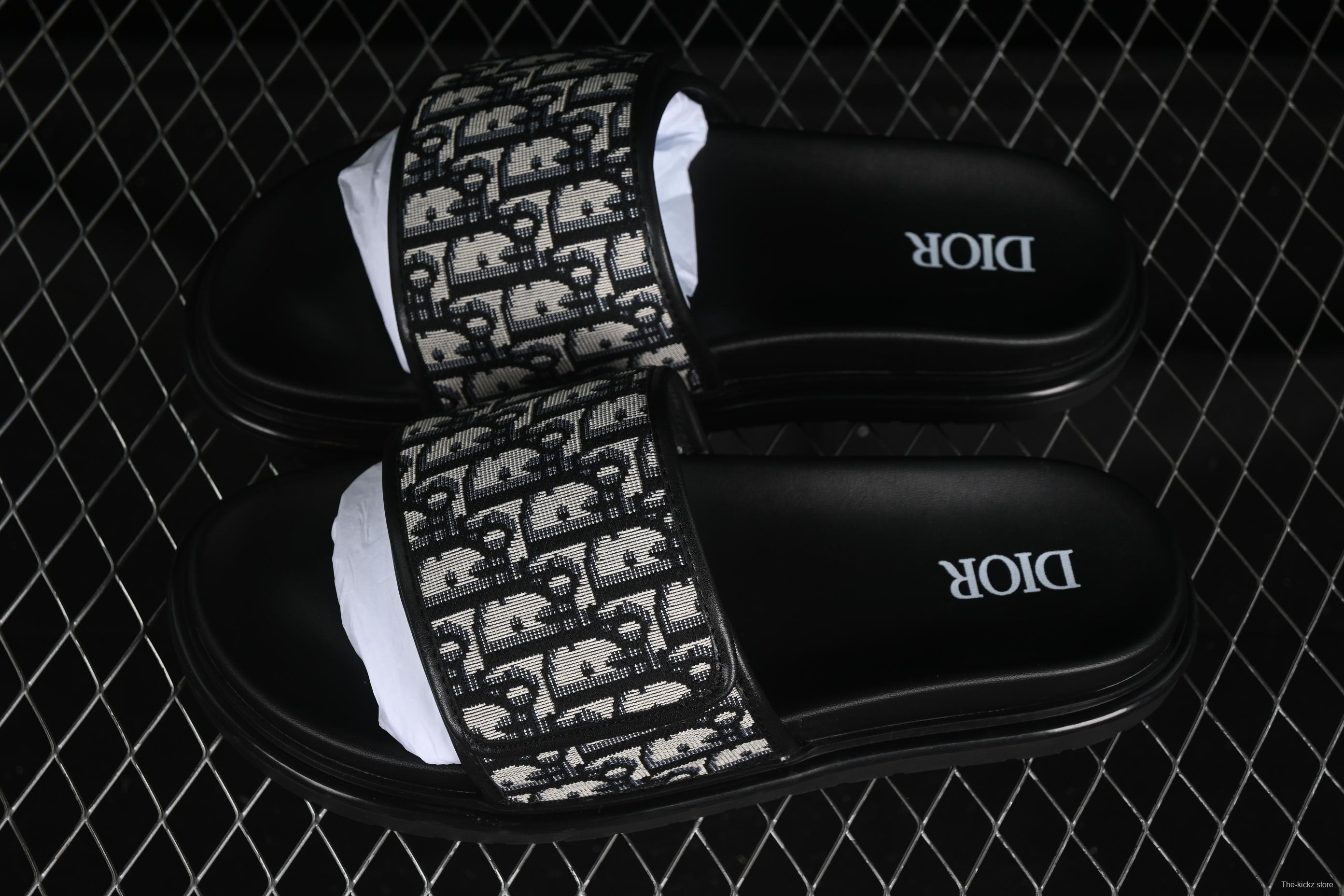 Dior Aqua Summer Men's Platform Casual Sandals with Oblique Print and Leather Accents - 3SA126ZSA