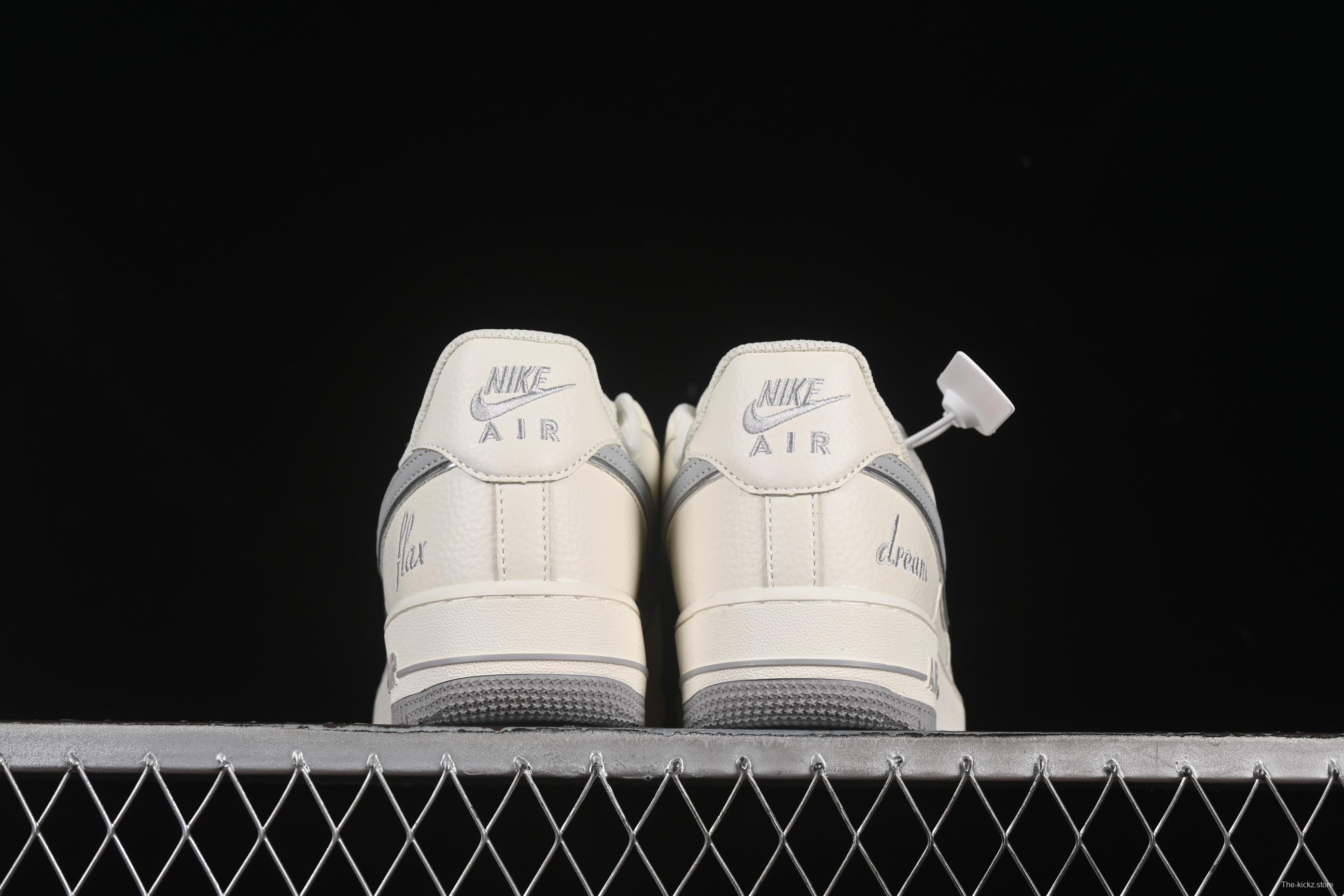 Nike Air Force 1 '07 Low Dream White Grey Swoosh Casual Sneakers - DR2024-106